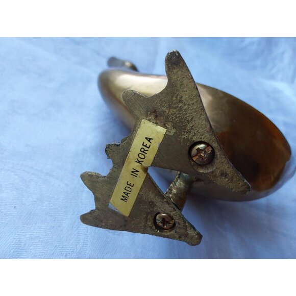 Vintage brass goose or duck standing with head looking up made in Korea - Picture 6 of 9
